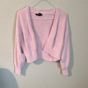 Forever 21 Pink Cropped Cardigan